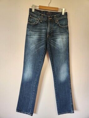 Nudie Jeans Co Slim Jim Org Slubby Rain Straight Leg Denim Jeans Mens 29x34